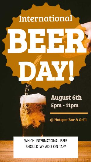 International Beer Day Instagram Story